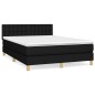 vidaXL Boxspringbett mit Matratze Schwarz 140x190 cm Stoff vidaXL Boxspringbett mit Matratze Schwarz 140x190 cm Stoff