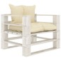 vidaXL 6-tlg. Garten-Lounge-Set Paletten mit Kissen in Creme Holz vidaXL 6-tlg. Garten-Lounge-Set Paletten mit Kissen in Creme Holz