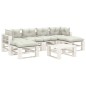 vidaXL 7-tlg. Paletten-Lounge-Set mit Kissen in Beige Holz vidaXL 7-tlg. Paletten-Lounge-Set mit Kissen in Beige Holz