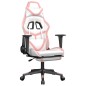 vidaXL Gaming-Stuhl mit Massage & Fußstütze Weiß & Rosa Kunstleder vidaXL Gaming-Stuhl mit Massage & Fußstütze Weiß & Rosa Kunstleder