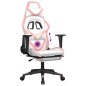 vidaXL Gaming-Stuhl mit Massage & Fußstütze Weiß & Rosa Kunstleder vidaXL Gaming-Stuhl mit Massage & Fußstütze Weiß & Rosa Kunstleder