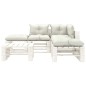 vidaXL 6-tlg. Garten-Lounge-Set Paletten mit Kissen in Beige Holz vidaXL 6-tlg. Garten-Lounge-Set Paletten mit Kissen in Beige Holz