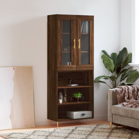 Highboard Braun Eichen-Optik 69,5x34x180 cm Holzwerkstoff