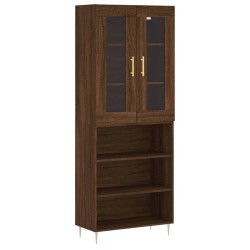 Highboard Braun Eichen-Optik 69,5x34x180 cm Holzwerkstoff
