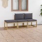 vidaXL 3-tlg. Garten-Lounge-Set mit Kissen in Anthrazit vidaXL 3-tlg. Garten-Lounge-Set mit Kissen in Anthrazit