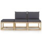 vidaXL 3-tlg. Garten-Lounge-Set mit Kissen in Anthrazit vidaXL 3-tlg. Garten-Lounge-Set mit Kissen in Anthrazit