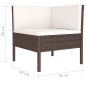4-tlg. Garten-Lounge-Set mit Auflagen Poly Rattan Braun 4-tlg. Garten-Lounge-Set mit Auflagen Poly Rattan Braun
