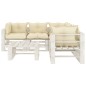 vidaXL 6-tlg. Garten-Lounge-Set Paletten mit Kissen in Creme Holz vidaXL 6-tlg. Garten-Lounge-Set Paletten mit Kissen in Creme Holz