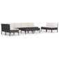 10-tlg. Garten-Lounge-Set mit Auflagen Poly Rattan Schwarz 10-tlg. Garten-Lounge-Set mit Auflagen Poly Rattan Schwarz