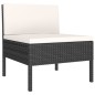 10-tlg. Garten-Lounge-Set mit Auflagen Poly Rattan Schwarz 10-tlg. Garten-Lounge-Set mit Auflagen Poly Rattan Schwarz