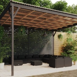 vidaXL 12-tlg. Garten-Lounge-Set mit Kissen Poly Rattan Schwarz