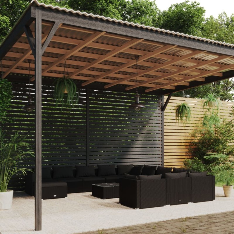 vidaXL 13-tlg. Garten-Lounge-Set mit Kissen Poly Rattan Schwarz vidaXL 13-tlg. Garten-Lounge-Set mit Kissen Poly Rattan Schwarz