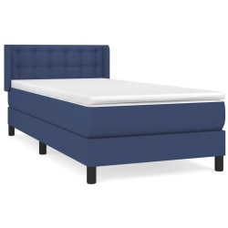 vidaXL Boxspringbett mit Matratze Blau 100x200 cm Stoff