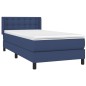 vidaXL Boxspringbett mit Matratze Blau 100x200 cm Stoff vidaXL Boxspringbett mit Matratze Blau 100x200 cm Stoff