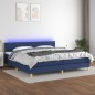 vidaXL Boxspringbett mit Matratze & LED Blau 200x200 cm Stoff vidaXL Boxspringbett mit Matratze & LED Blau 200x200 cm Stoff