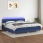 vidaXL Boxspringbett mit Matratze & LED Blau 200x200 cm Stoff vidaXL Boxspringbett mit Matratze & LED Blau 200x200 cm Stoff