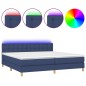 vidaXL Boxspringbett mit Matratze & LED Blau 200x200 cm Stoff vidaXL Boxspringbett mit Matratze & LED Blau 200x200 cm Stoff