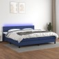 vidaXL Boxspringbett mit Matratze & LED Blau 200x200 cm Stoff vidaXL Boxspringbett mit Matratze & LED Blau 200x200 cm Stoff
