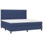 vidaXL Boxspringbett mit Matratze & LED Blau 200x200 cm Stoff vidaXL Boxspringbett mit Matratze & LED Blau 200x200 cm Stoff