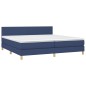 vidaXL Boxspringbett mit Matratze & LED Blau 200x200 cm Stoff vidaXL Boxspringbett mit Matratze & LED Blau 200x200 cm Stoff