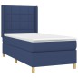 vidaXL Boxspringbett mit Matratze & LED Blau 100x200 cm Stoff vidaXL Boxspringbett mit Matratze & LED Blau 100x200 cm Stoff