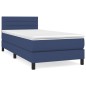 vidaXL Boxspringbett mit Matratze Blau 100x200 cm Stoff vidaXL Boxspringbett mit Matratze Blau 100x200 cm Stoff