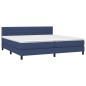 vidaXL Boxspringbett mit Matratze Blau 200x200 cm Stoff vidaXL Boxspringbett mit Matratze Blau 200x200 cm Stoff