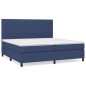 vidaXL Boxspringbett mit Matratze Blau 200x200 cm Stoff vidaXL Boxspringbett mit Matratze Blau 200x200 cm Stoff