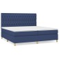 vidaXL Boxspringbett mit Matratze Blau 200x200 cm Stoff vidaXL Boxspringbett mit Matratze Blau 200x200 cm Stoff