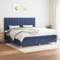 vidaXL Boxspringbett mit Matratze Blau 200x200 cm Stoff vidaXL Boxspringbett mit Matratze Blau 200x200 cm Stoff