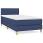 vidaXL Boxspringbett mit Matratze Blau 100x200 cm Stoff vidaXL Boxspringbett mit Matratze Blau 100x200 cm Stoff
