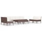 10-tlg. Garten-Lounge-Set mit Auflagen Poly Rattan Braun 10-tlg. Garten-Lounge-Set mit Auflagen Poly Rattan Braun