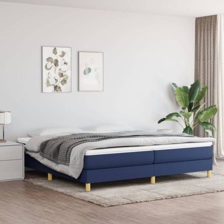 vidaXL Boxspringbett mit Matratze Blau 200x200 cm Stoff