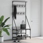 vidaXL Kleiderständer mit Schuhablage Grau Sonoma 80x40x184 cm vidaXL Kleiderständer mit Schuhablage Grau Sonoma 80x40x184 cm