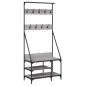 vidaXL Kleiderständer mit Schuhablage Grau Sonoma 80x40x184 cm vidaXL Kleiderständer mit Schuhablage Grau Sonoma 80x40x184 cm