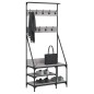 vidaXL Kleiderständer mit Schuhablage Grau Sonoma 80x40x184 cm vidaXL Kleiderständer mit Schuhablage Grau Sonoma 80x40x184 cm