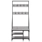 vidaXL Kleiderständer mit Schuhablage Grau Sonoma 80x40x184 cm vidaXL Kleiderständer mit Schuhablage Grau Sonoma 80x40x184 cm