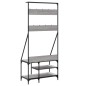 vidaXL Kleiderständer mit Schuhablage Grau Sonoma 80x40x184 cm vidaXL Kleiderständer mit Schuhablage Grau Sonoma 80x40x184 cm