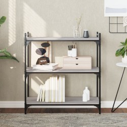 vidaXL Bücherregal 3 Böden Grau Sonoma 80x30x86 cm Holzwerkstoff