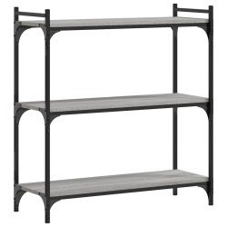 vidaXL Bücherregal 3 Böden Grau Sonoma 80x30x86 cm Holzwerkstoff