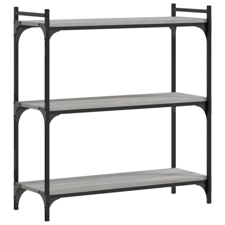 vidaXL Bücherregal 3 Böden Grau Sonoma 80x30x86 cm Holzwerkstoff
