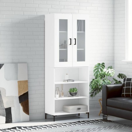 Highboard Weiß 69,5x34x180 cm Holzwerkstoff