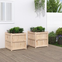 vidaXL Pflanzkübel 2 Stk. Massivholz Kiefer