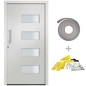Haustür Aluminium und PVC Weiß 110x210 cm Haustür Aluminium und PVC Weiß 110x210 cm