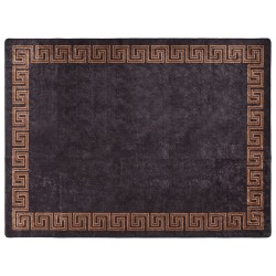 vidaXL Teppich Waschbar Schwarz und Golden 400x300 cm Rutschfest