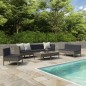 9-tlg. Garten-Lounge-Set mit Auflagen Poly Rattan Grau 9-tlg. Garten-Lounge-Set mit Auflagen Poly Rattan Grau