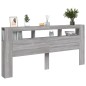 vidaXL LED-Kopfteil Grau Sonoma 220x18,5x103,5 cm Holzwerkstoff vidaXL LED-Kopfteil Grau Sonoma 220x18,5x103,5 cm Holzwerkstoff