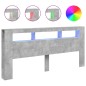 vidaXL LED-Kopfteil Betongrau 220x18,5x103,5 cm Holzwerkstoff