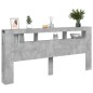 vidaXL LED-Kopfteil Betongrau 220x18,5x103,5 cm Holzwerkstoff
