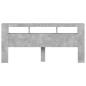 vidaXL LED-Kopfteil Betongrau 220x18,5x103,5 cm Holzwerkstoff